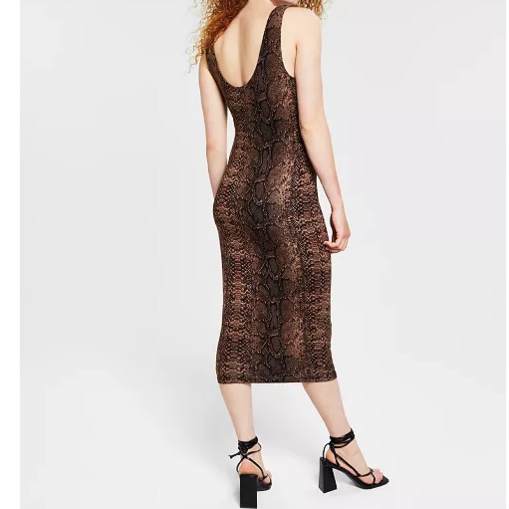 Bar III Chocolate Snake Pattern Dress